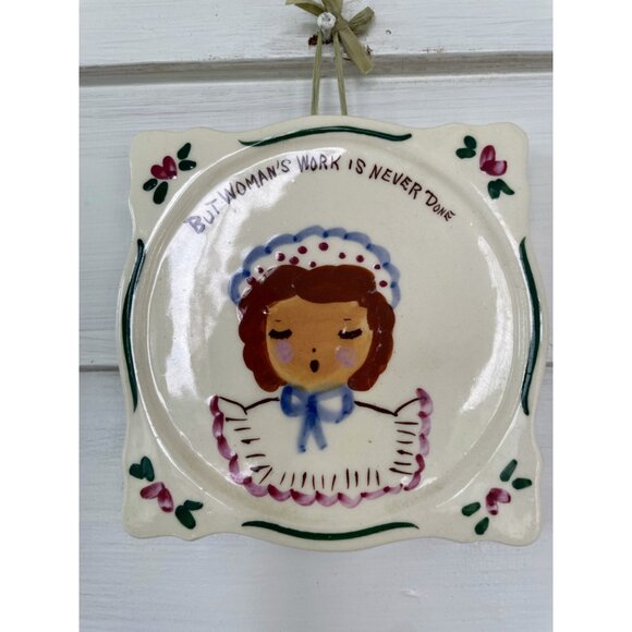 Vintage California Provincial Pottery Wall Plaques Women/Mens Work Humor - Picture 6 of 14